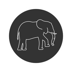 Fototapeta premium Elephant line icon vector sign symbol in flat