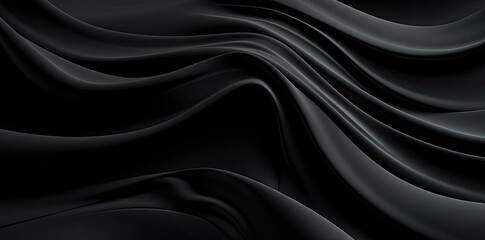 Fototapeta premium Abstract Black 3D Wavy Background
