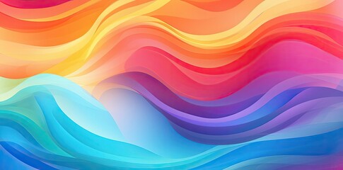 Abstract Background with Colorful Waves - Illustration