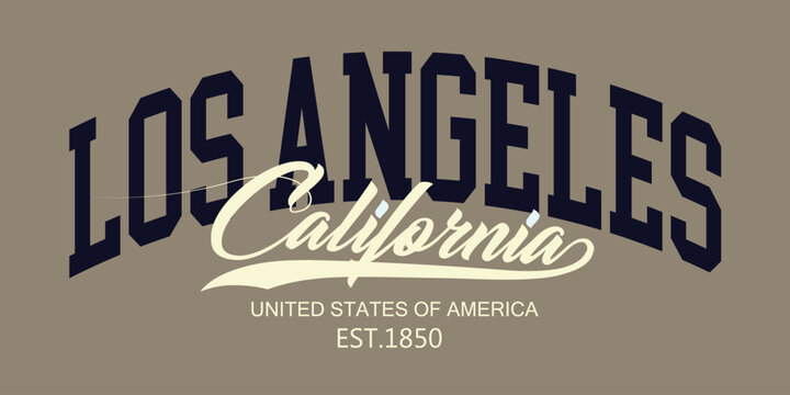 typography college varsity, Vintage college style typography California, Los Angeles City slogan print - Retro varsity text for graphic tee t shirt or sweatshirt hoodie.eps8