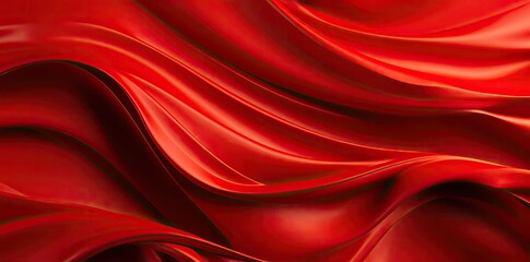 Obraz premium Abstract Red 3D Wavy Background Illustration