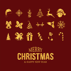 Merry Christmas and Happy New Year Vector Design. EPS10