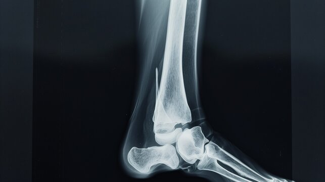 X-ray showing a compound fracture of the tibia and fibula
