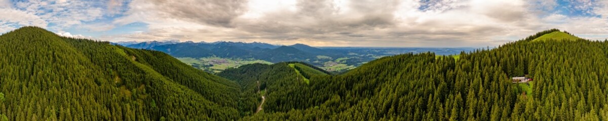 hörnle, germany, bavaria, alps, forest, cabin, alpenverein, drone view, drone perspective