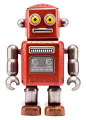 Fototapeta premium PNG Robot machine toy white background.