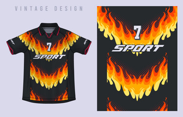 Fabric textile design for Sport t-shirt, Soccer jersey mockup for football club. uniform front view.	