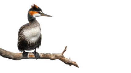 Grebe bird on transparent background