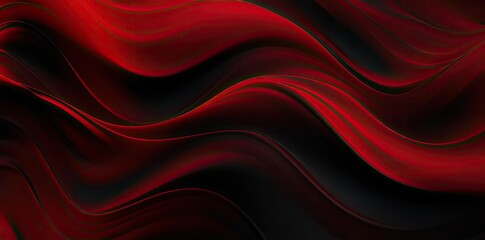 Obraz premium Abstract 3D Red and Black Swirling Waves Illustration