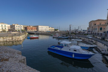 SYRACUSE, ITALY, JUNE 21, 2023 - The Island of Ortigia in Syracuse, Sicily, Italy