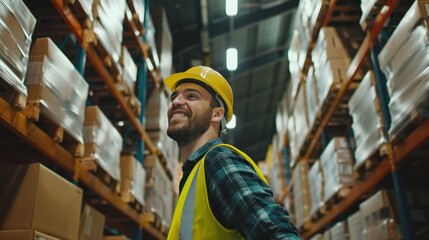 A Warehouse Worker Smiling