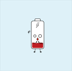 cute battery illustration vector design. Eps 10