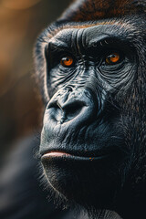 Obraz premium proud and majestic old male gorilla looking suspicious towards the camera, 