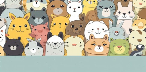 Cute Cartoon Animals Illustration