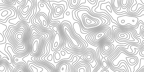 Abstract topographic contours map background. Topographic map and landscape terrain texture grid. Modern design with White background with topographic wavy pattern design. Black-white background.