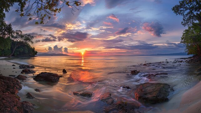 Sunset photos at Muara badak beach