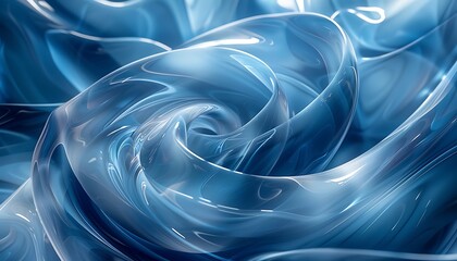 abstract blue background with smooth lines and waves, 3d render illustration