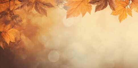 Autumn Leaves Background with Bokeh Effect Illustration