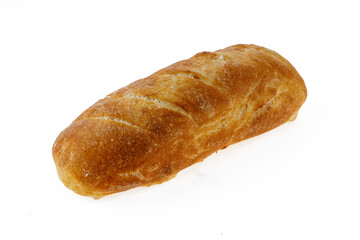 freshly baked bread on white background