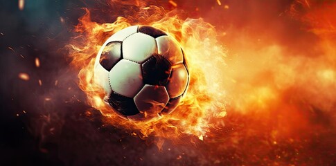 Fiery Soccer Ball Illustration