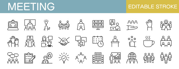 ビジネスや会議のアイコンセット