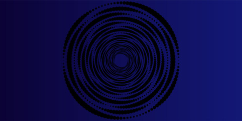 Abstract glowing geometric lines on dark background. Elegant shiny blue rounded lines pattern. Modern futuristic graphic. Suit for poster, banner, brochure,line wave