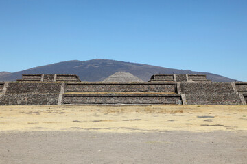 View of Ancient ruins of the Aztec and Pyramids at Teotihuacan, Mexico