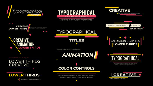 The original appearance of the headings and lower thirds of the lines and shapes 4K