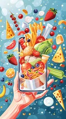 food order concept with smartphone 