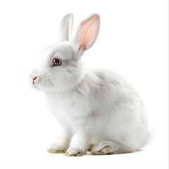 white rabbit on white background