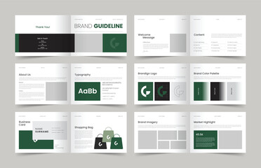 Brand Guidelines Template, Brand Identity Presentation Layout, Logo Guideline template, Brand Guidelines, A4 Guidelines