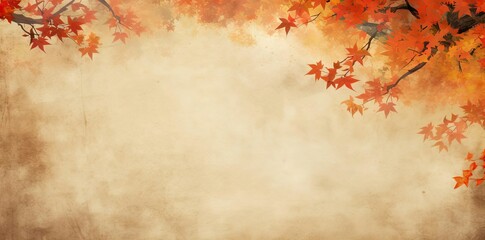 Autumn Leaves Watercolor Illustration Background