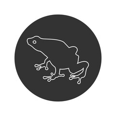 Frog line icon silhouette in flat vector
