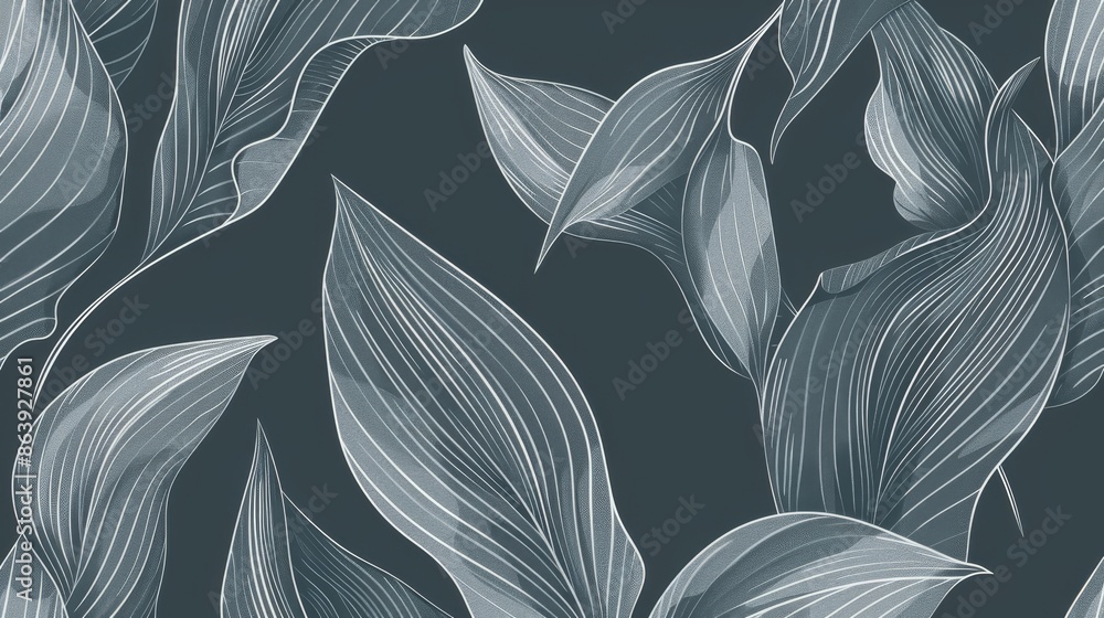 Wall mural drawing of a seamless pattern. illustration drawn with pencils. gray background with pencils. hand d