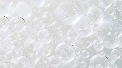 White soap bubbles abstract texture background, ideal for design elements and artistic projects