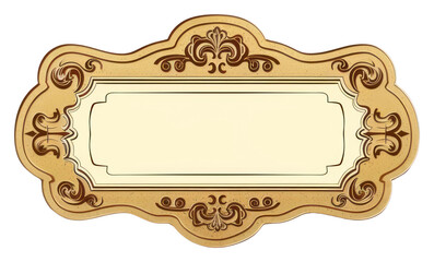 A gold border shape ticket photo photography furniture.