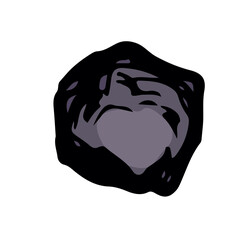 Vector drawing. Small Asteroid in the sky