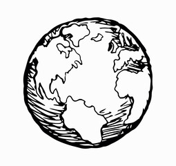 Vector drawing. Earth planet icon