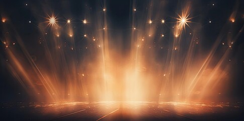 Naklejka premium Abstract Background with Golden Light Rays