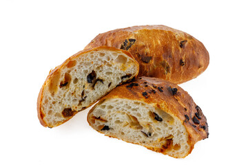 homemade freshly baked bread on a white background isolate studio photo