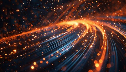 Fototapeta premium Futuristic Fiber Optic Technology Background