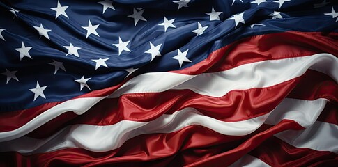 Waving American Flag Close-Up Illustration