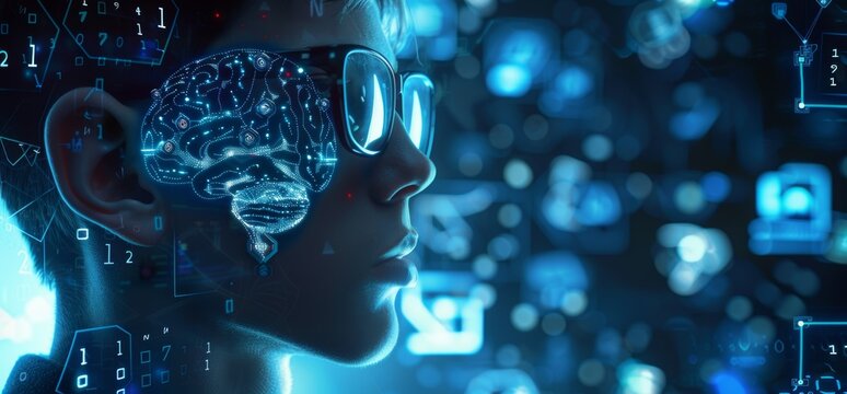 Innovator immersed in the digital landscape exploring the cutting edge of technology