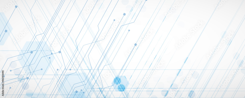 Poster Abstract futuristic circuit computer internet technology board business background. Vector art.