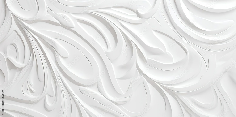 Poster white abstract 3d background with curving lines and shapes