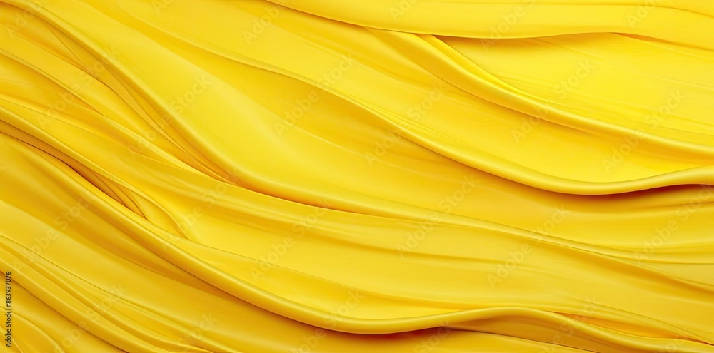 Poster yellow abstract 3d background with smooth wavy lines