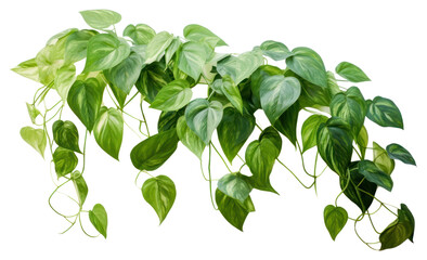 PNG Pothos plant green leaf white background.