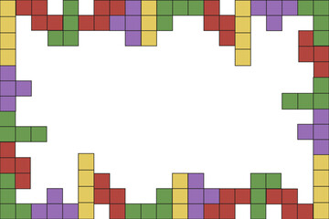 Trendy Y2K Frame design isolated transparent background. Craft retro Games Border template with copy space. Simple Geometrical pastel color vector illustration. EPS 10