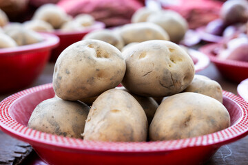 potatoes on sale in the market