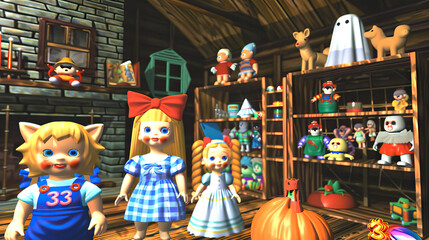 Eerie Dollhouse: Haunted Toy Collection with Possessed Dolls and Ghostly Playthings