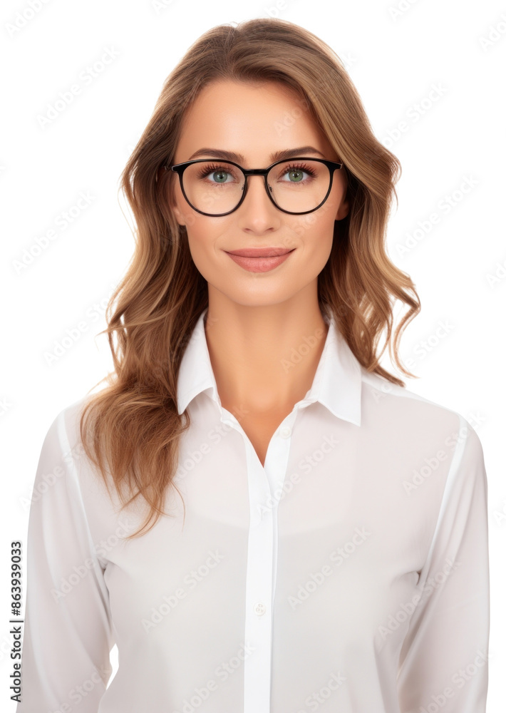 Canvas Prints PNG Business person woman glasses portrait blouse.